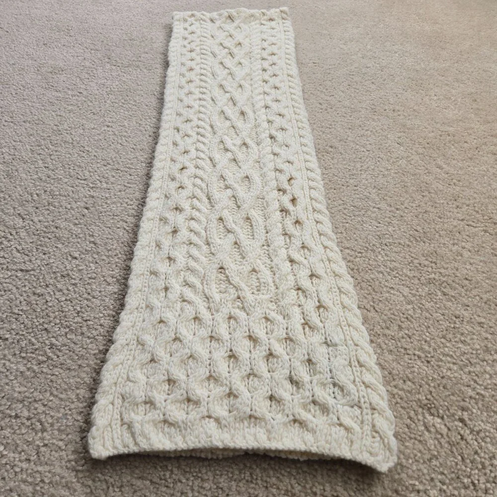 Aran Sweater Market Wool Cashmere Cable Scarf Thick